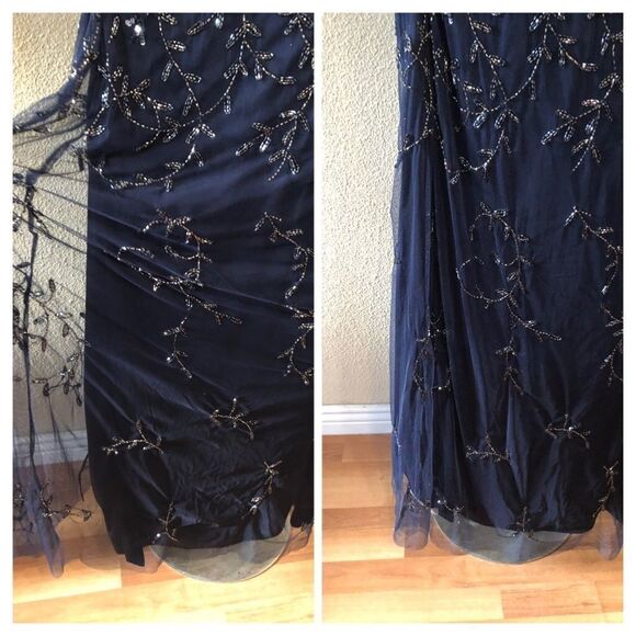 Pisarro Nights 3D Embellished Mesh A-Line Gown - Picture 6 of 8